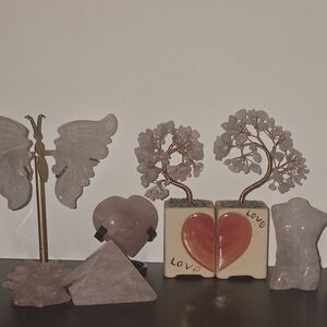 Rose Quartz Crystal Decor Set